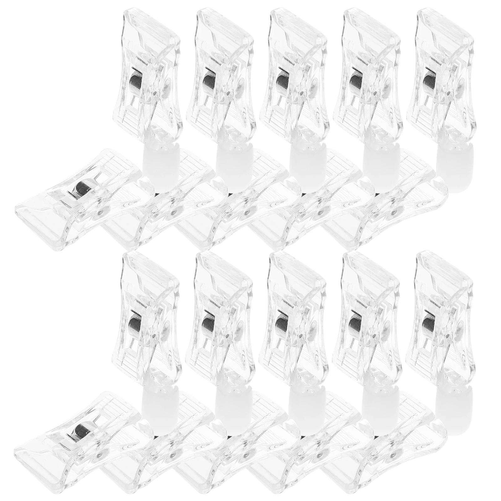

10pcs Plastic Clips Double Head Sign Holder For Price Tags Merchandise Display Office Accessories Double Sided Clip Card Stand