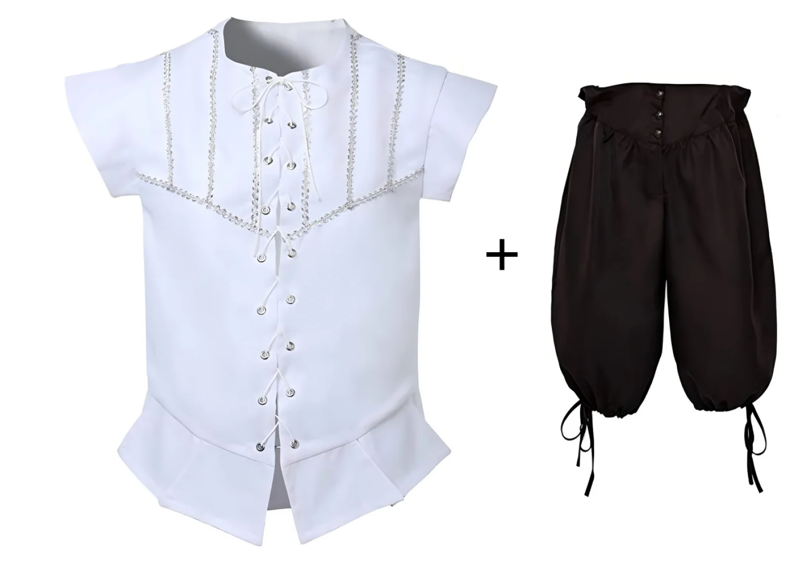 Middeleeuwse shirts gotische steampunk Victoriaanse piraat cosplay kostuum volwassen tops broek vetersluiting shirt Larp vintage