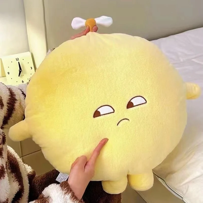 Cuscino in peluche al limone giallo da 50cm cuscino per sedile rotondo imbottito con frutta con gambe a braccia emozione delicata Plushie Sofa Chair Decor Gift
