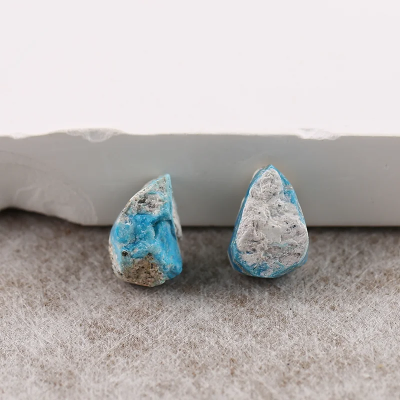B&F Blue Opal Earring Beads for Jewelry Making, Handmade Natural stones beads, Polished Stones for jewelry Making Supplies