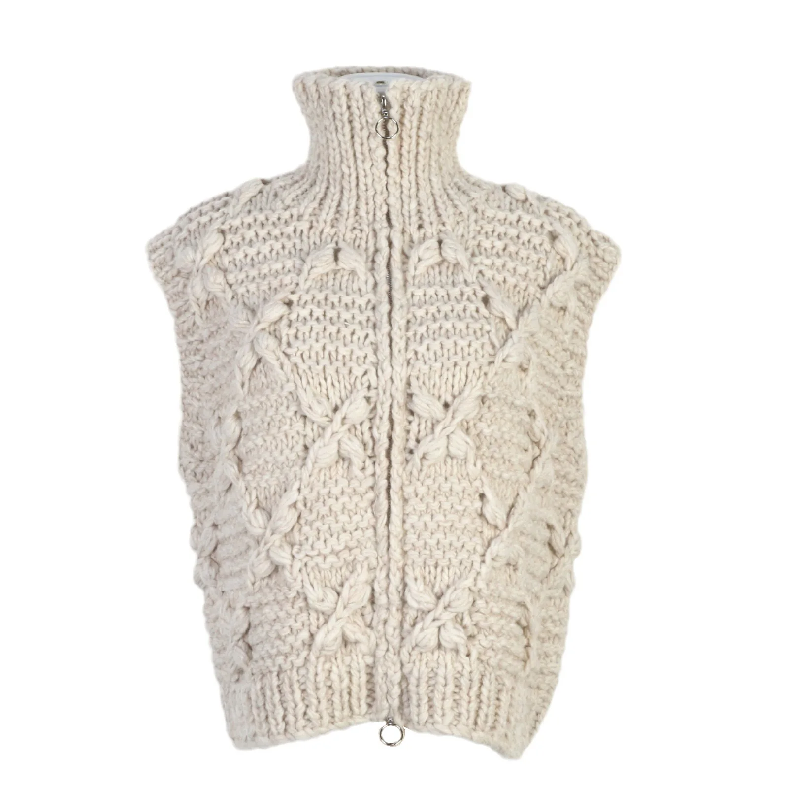 

Ladies' Lazy round Ne Zipper Sweater Vest Svel Knitted Cardigan Wool Thiened Autumn Winter New Sle Faion Ladies...