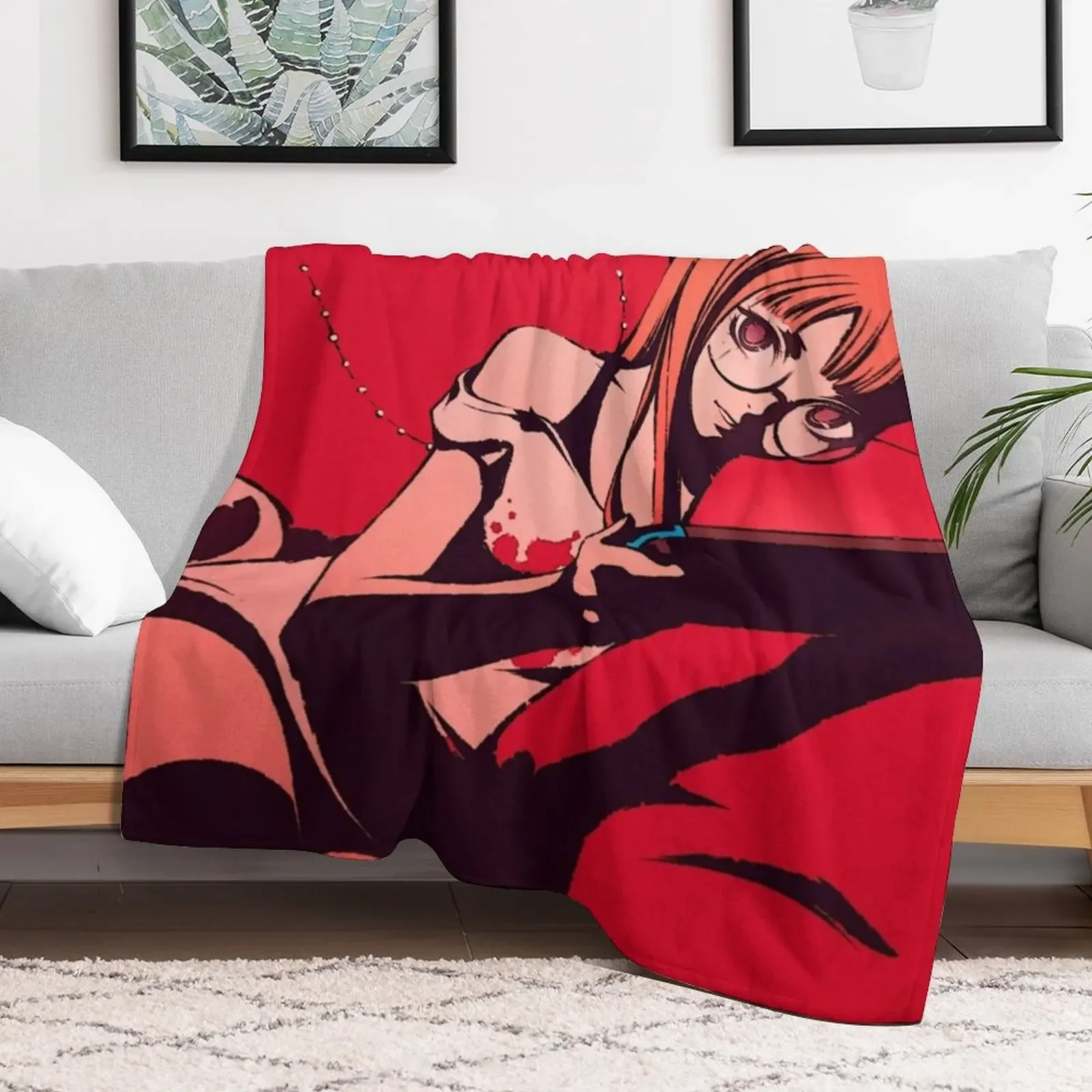 New Futaba Sakura | Playing Throw Blanket Decorative Sofas Luxury Designer Thermal Plush Blankets