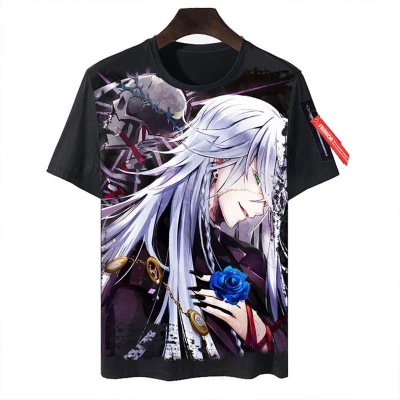 New Black Butler Tshirt Short Sleeve Skin-friendly Breathable Non-fading Daily Wear Cartoon Anime Print Cross-border Clothing - view 4