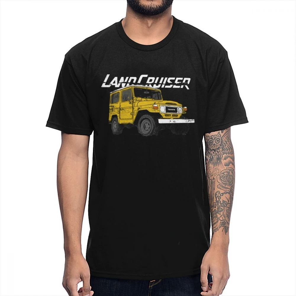 Man Popular Streetwear 100% Cotton Tee Shirt Summer Leisure Camiseta Casual Man FJ40 Land Cruiser T Shirt