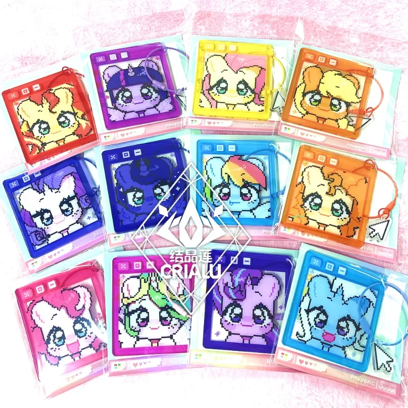

Rainbow My Little Pony Pixel Window Acrylic Pendant, Transparent Color Window Fan Figurine Model, Decorative Gift Toys