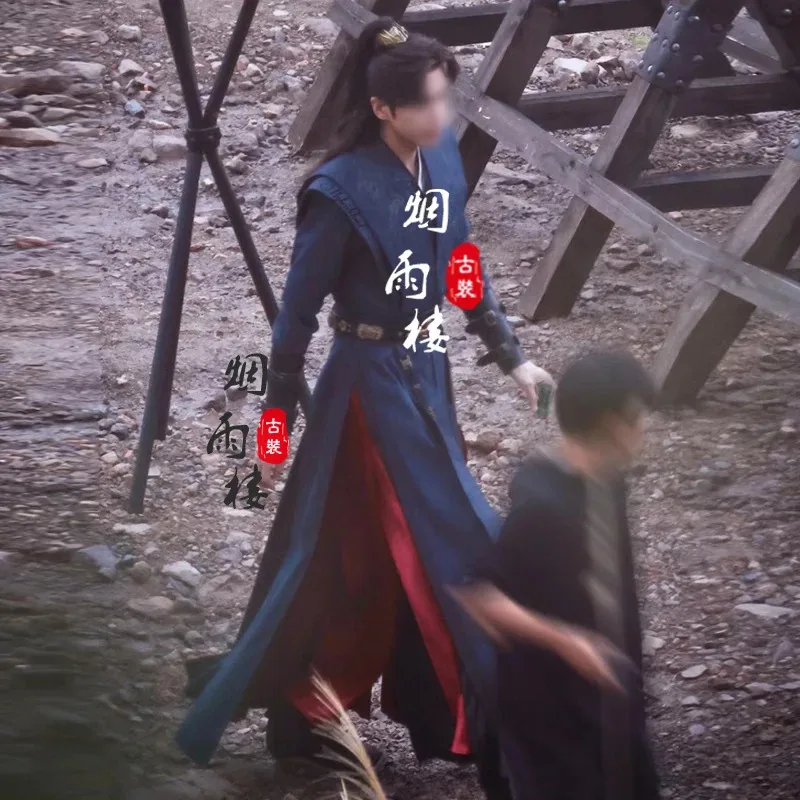 Gioia della vita, Fan Xian cavaliere antico cinese intrattenimento musiche e canzoni uomini aldult Qing Yu Nian 2 Costume da ballo cosplay tradizionale vintage