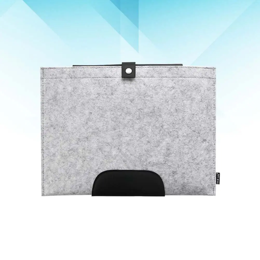 

Lightweight A4 Felt File Folder Large Capacity Paper Organizer Bag with Button Closure for Files Documents Receipts Light Grey