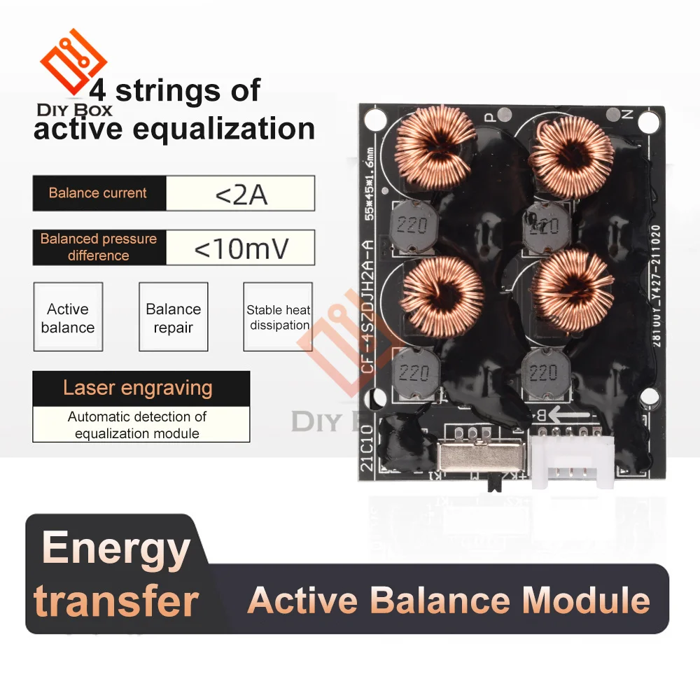 2A 4S 8S BMS Active Balancer Equalizer Lifepo4 Li-ion Lipo Lithium Battery Energy Transfer Board Balance Module