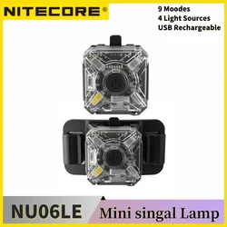 NITECORE NU06 LE USB-C Rechargeable Mini Siganl Light Law poly Version 9 Modes 4 Sources Lumineuses LED lampe de sauna