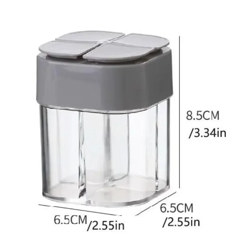 1PC Creative 4-in-1 Condiment Box Kitchen Clamshell Transparent Condiment Jar Outdoor Barbecue Portable Sub-Style Flavor Box