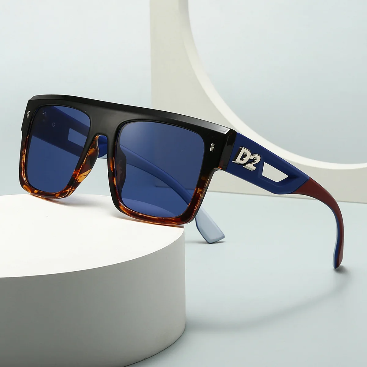 New Fashion Designer Men's and Women's Sunglasses with Simple and Minimalist Lines and Large Frame