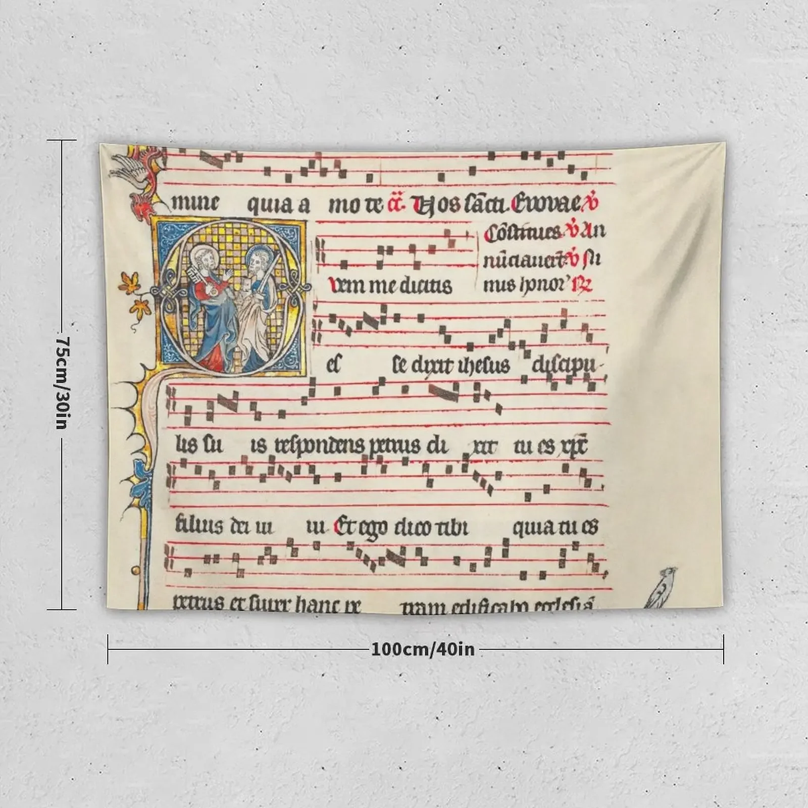 Antiphonary - Medieval Musical Manuscript Tapestry Aesthetic Room Decorations Home Decorations Aesthetic Tapestry