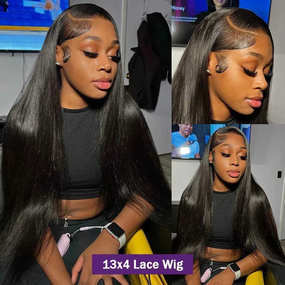 Melodie 22 38 Inch 13X6 HD Lace Frontal Wig Human Hair 13x4 Straight 180 Density Pre Plucked Closure For Women