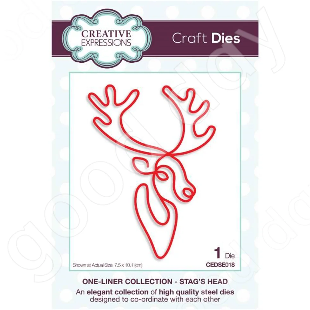 

2022 Christmas New ArrivalStag’s Head Craft Metal Cutting Dies Scrapbook Diary Decoration Embossing Template Diy Handmade