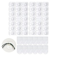 20/40pcs Mini Clear Light Clips with Adhesive Strips | Damage-Free Indoor Wall Hooks, Removable for Christmas Decoration