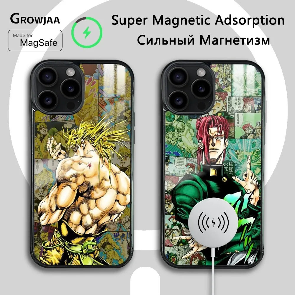 

Anime J-JoJos Bizarre Adventure Phone Case For iPhone 16 15 14 13 12 11 Pro Max Plus Mini Magsafe Mirror Wireless Magnetic Cover