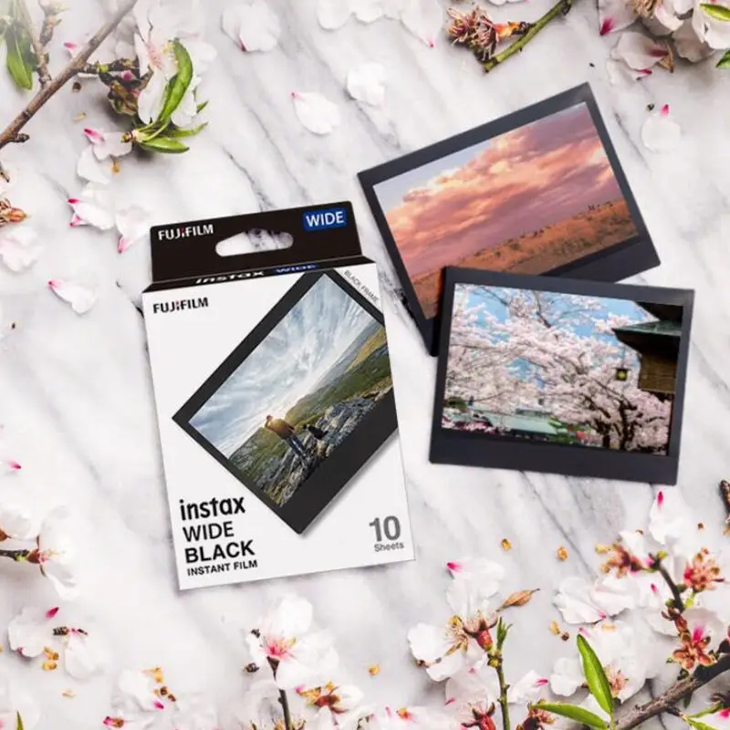 富士フイルム インスタックス フォトペーパー ブラック ワイド 5インチ ホワイトエッジ 10～100枚入り 富士カメラ WIDE 210/300/400対応