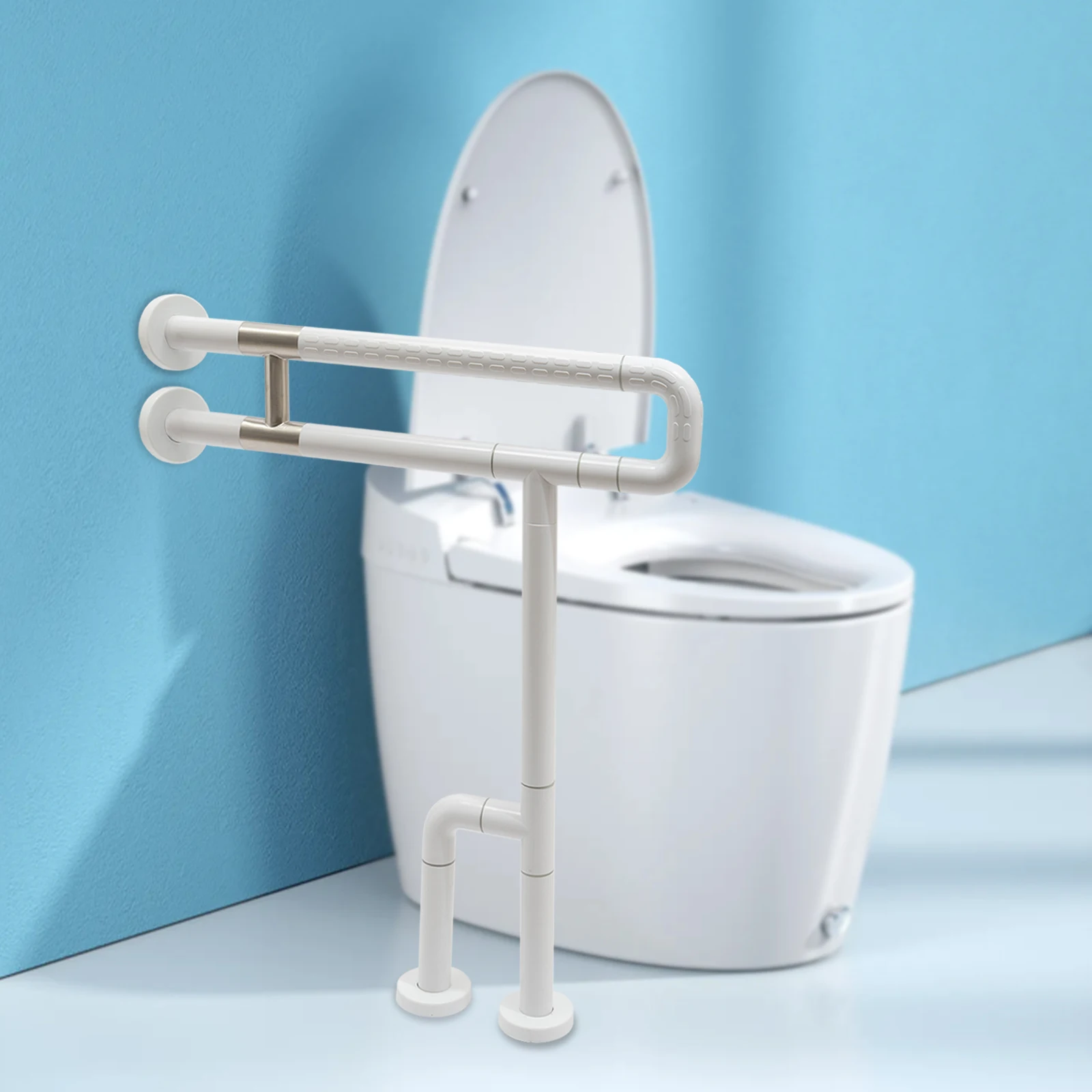Barre d'appui pour toilettes à friction améliorée : fournit un support sécurisé pour les personnes âgées et les membres de la famille à mobilité limitée
