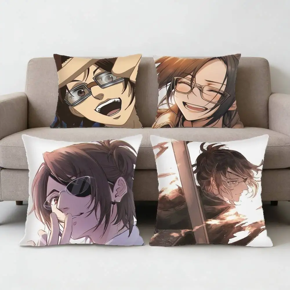 

Attack on Titan Hange Zoe Pillow Case Sofa Living Room Bedroom Headboard Backrest Cushion Square Cushion Nap Time