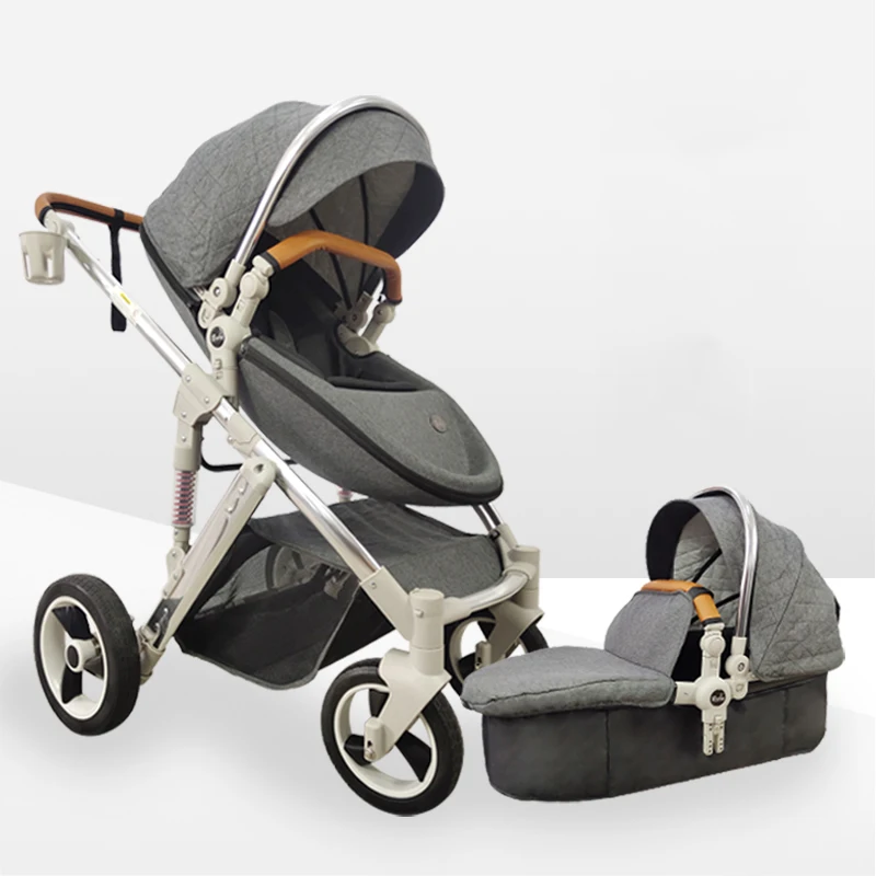 2 In 1 Baby Stroller Eggshell Type Is Suitable for Newborn Babies High Landscape and Folding Two-way Portable Baby Stroller