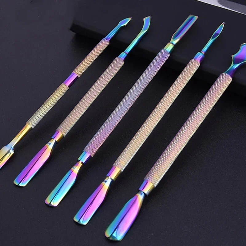 

Double Sided Stainless Steel Metal Cuticle Pusher Cuticle Dead Skin Trimmer Remover Nail File Manicure Art Pedicure Care Tool