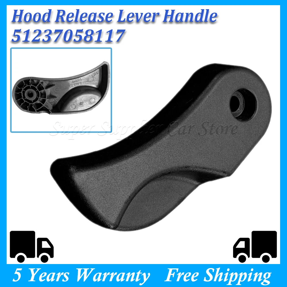 One Piece Black Plastic Hood Handle Auto Accessories Hood Front Cover Handle 51237058117 For BMW E87 E90 E84