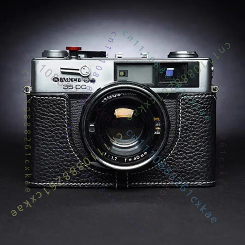1pcs Genuine Real Leather Half Camera Case Bag Cover Handmade For Olympus 35RD/ 35DC