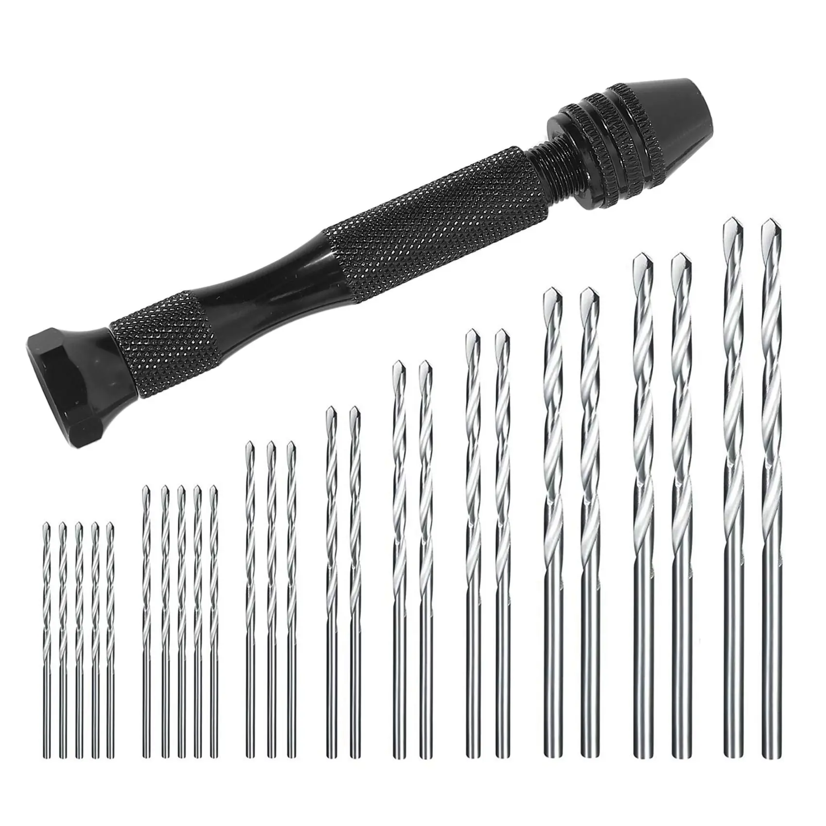 Hand Drill Set Precision Pin Vise With 25 Pieces Mini Twist Drill Bits For Model,Diy,Jewelry Making,Multipurpose Rotary Tool