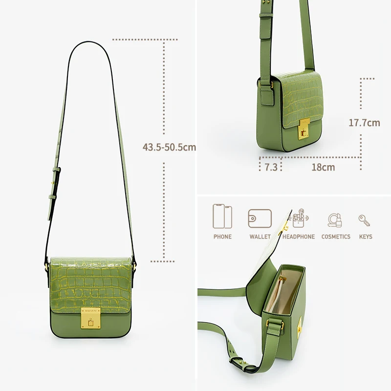 Bafelli-Mini bolsa tiracolo de couro para mulheres, bolsa tiracolo, alça de ombro, moda luxuosa, design original, feminina, feminina, 2023