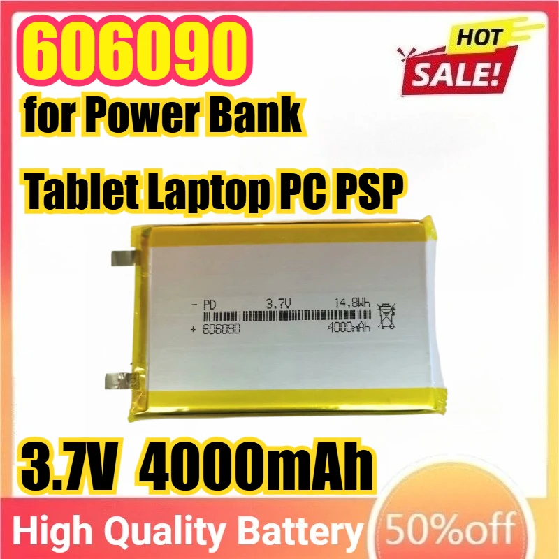

606090 Li-Polymer Battery 3.7V 4000mAh 14.8Wh Lithium Polymer Rechargeable batteries for Power Bank Tablet Laptop PC PSP PAD