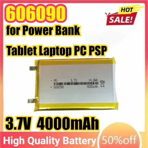 606090 Li-Polymer Battery 3.7V 4000mAh 14.8Wh Lithium Polymer Rechargeable batteries for Power Bank Tablet Laptop PC PSP PAD