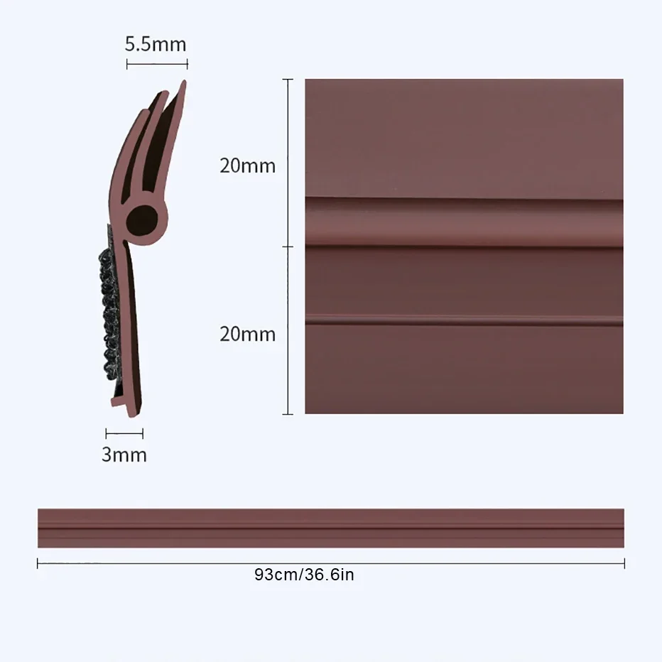 Seal Strip for Bottom of Door Draft Stopper Anti-cold Soundproof Weatherstrip One Side Under Door Sealer Weather Stripping