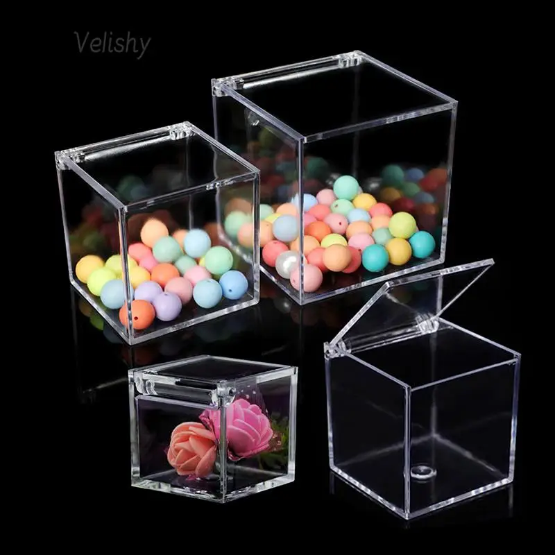 

Transparent Acrylic Candy Box Birthday Wedding Chocolate Candy Cube Boxs Decor