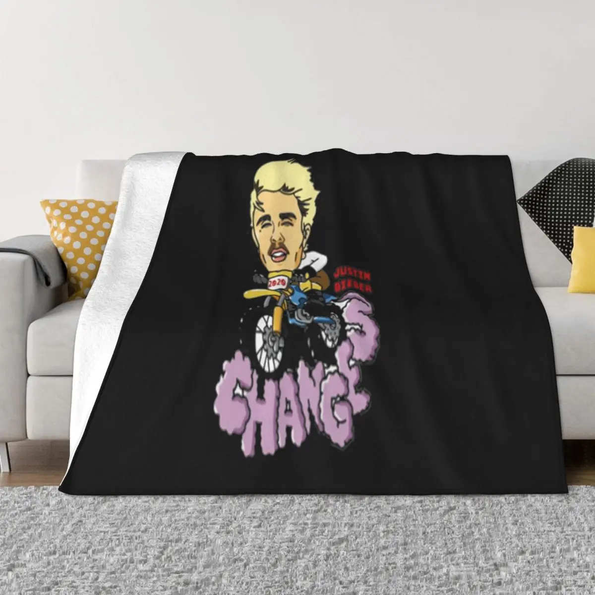 Justin Bieber Changes Motocross Doodle Humour Adult Science Woman Newest High Quality Lowest Price New Arrival Throw Blanket