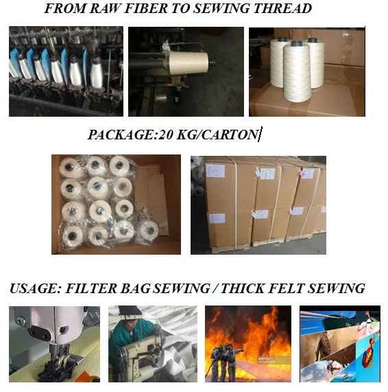 Feuerfester Glasfaser beutel Filter Nähgarn