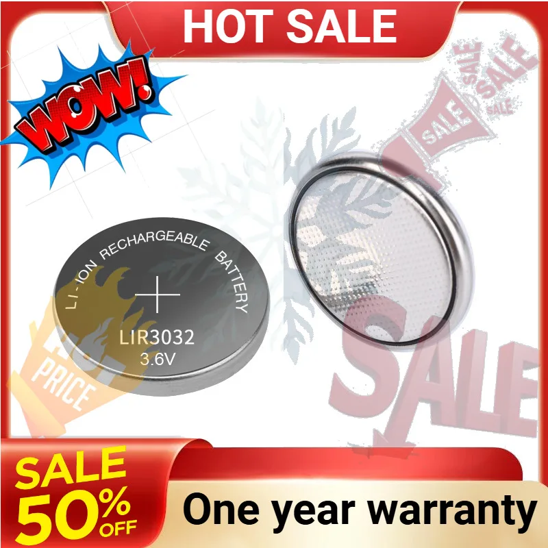 SWZY LIR3032 3.6V 60mAh Lithium Battery Rechargeable Battery Replace CR3032 Button Cell for Watch Toy