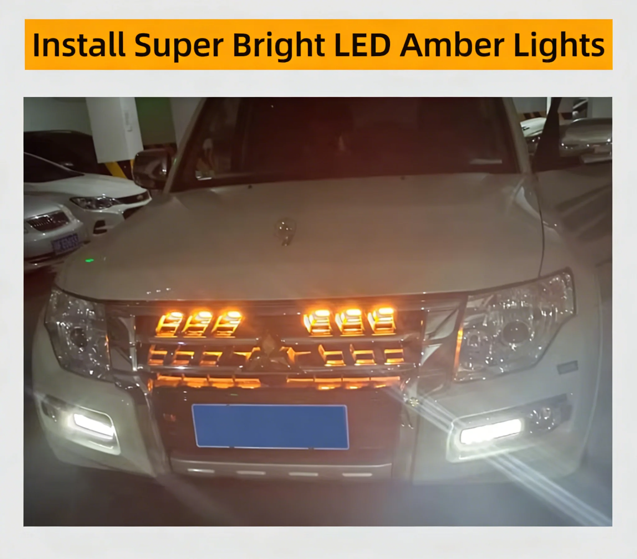 

4Pcs 6Pcs Grill Car LED Light For Honda CRV HRV Civic Accord Fit Front Grille Lights Amber Warning DRL Daytime Running Daylights