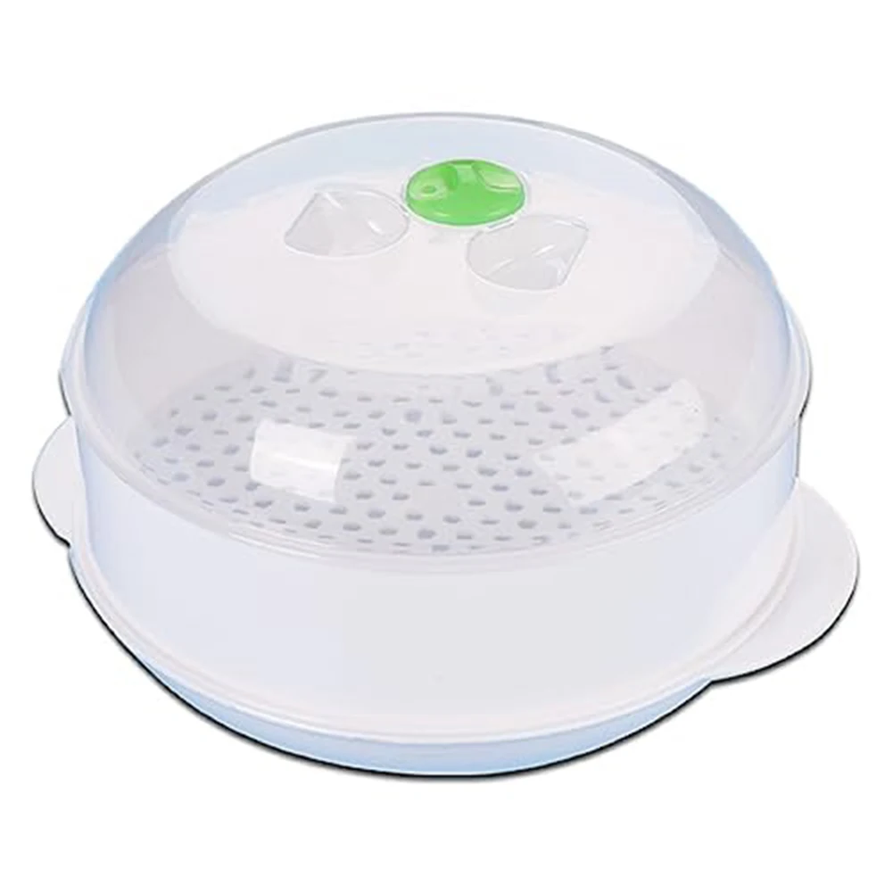 

1/2 Pcs Microwave Steamer 21x21x12cm Compact Microwave Steamer: Easy Cooking & Cleanup For Healthy Meals Kitchen Cookware