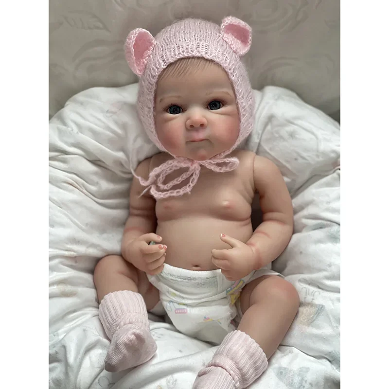 

45CM Reborn Bettie Silicone Body Real Looking Reborn Baby Doll Newborn Baby Size Hand Paint Multiple Layers with Visible Veins