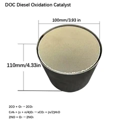 100*110mm Diesel Catalyst DOC Diesel Oxidation Catalyst Diesel Oxidation Catalyst 400cspi Honeycomb Ceramic Catalytic Inner Core