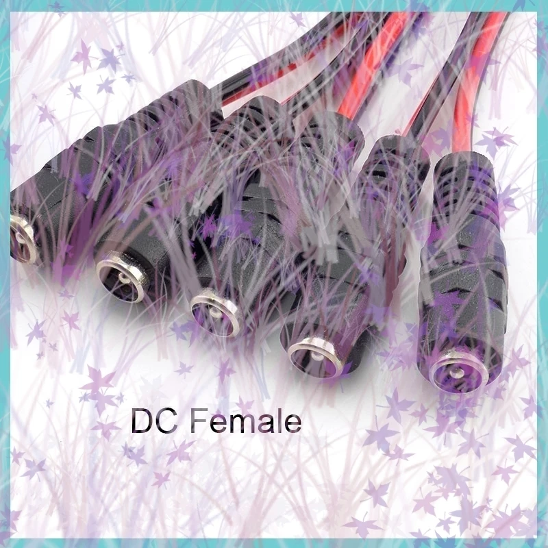 1/2/5/10pcs DC Female Plug Power Extension Cable Adapter 5.5x2.1mm Jack Connectors  For CCTV Camera LED Strip DC Wire Cord C4