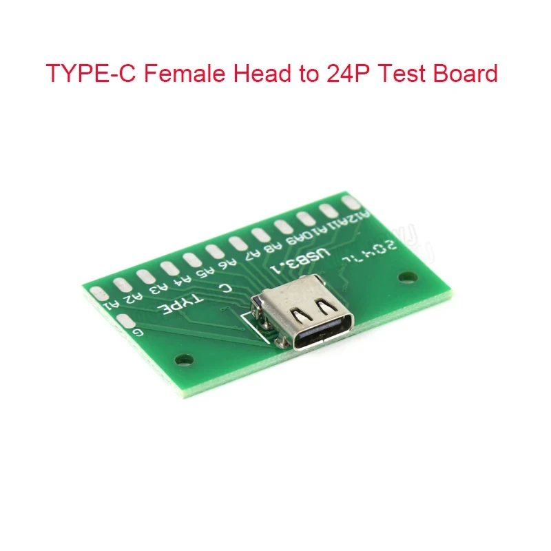 

1 PCS Type-C Female To 24P Test Board USB 3.1 Female To Welding Line PCB Board Mobile Phone Power Data Cable Module