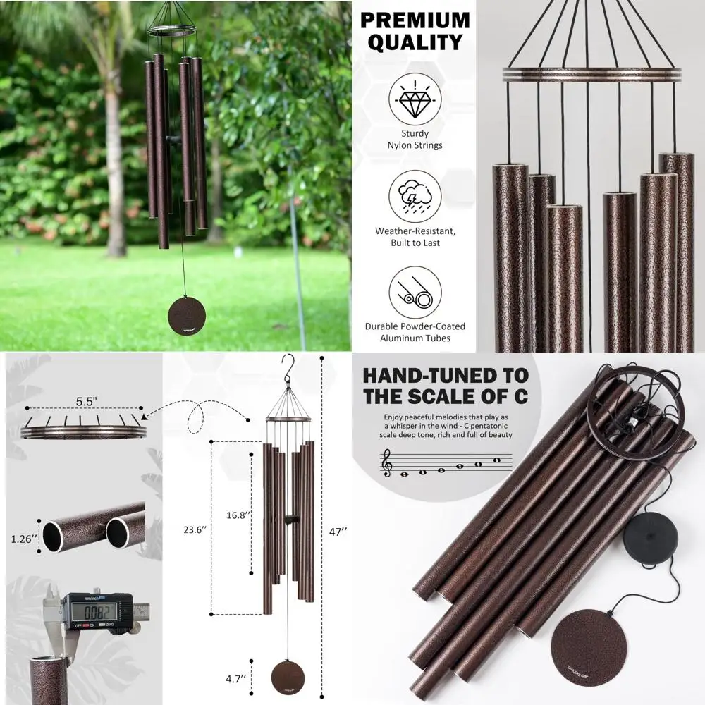 

Outdoor Memorial Wind Chimes - 48 Inch Deep Tone, Clearing Sale, Outdoor Decorative Wind Chimes, Long-Lasting Memorial Chimes