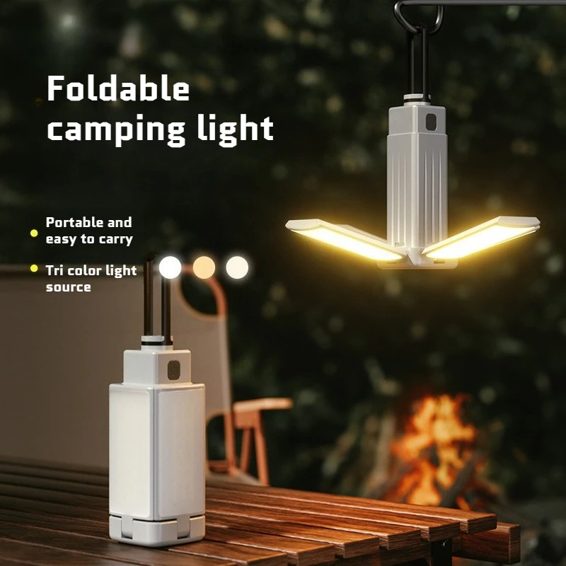Long Lasting Portable LED Camping Lamp USB Rechargeable, Outdoor Tent Canopy Ambient Light for Picnic Camping Adventure