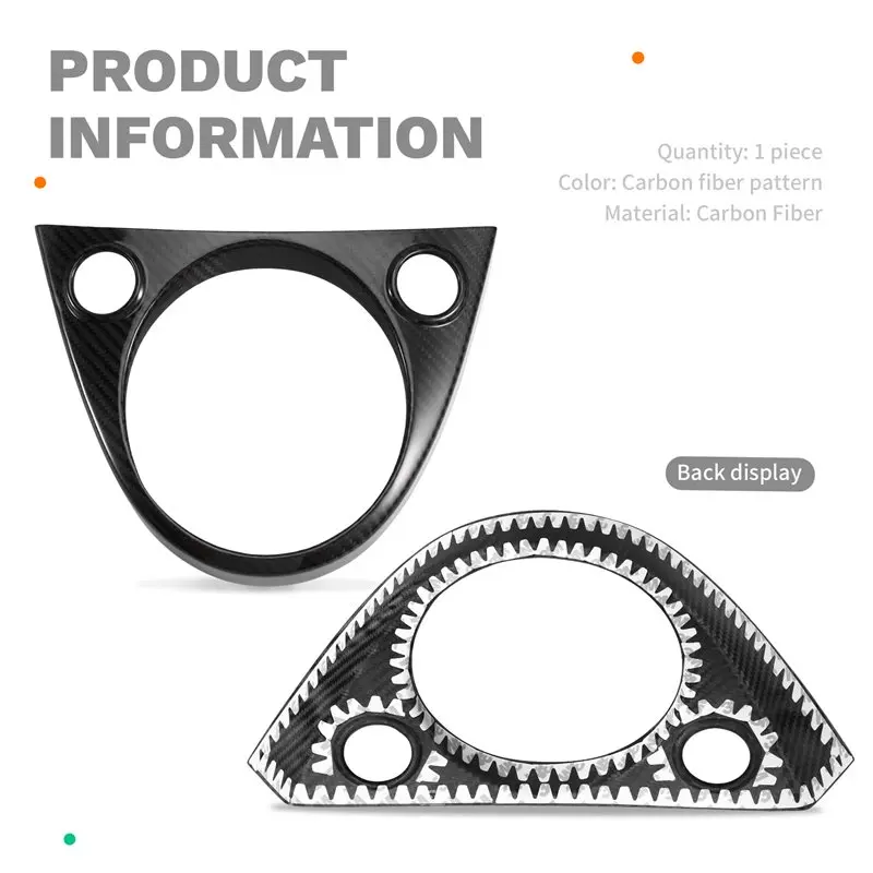 A98M For Fiat 500 For Abarth 595 695 Compatible Hard Dry Carbon Fiber Car AT/MT Gear Shift Panel Trim Sticker