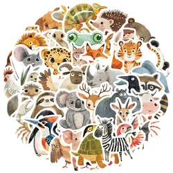 10/30/50pcs Cute children's calligraphy and painting animals Stickers For Suitcase Skateboard Laptop Luggage Phone Car Styling
