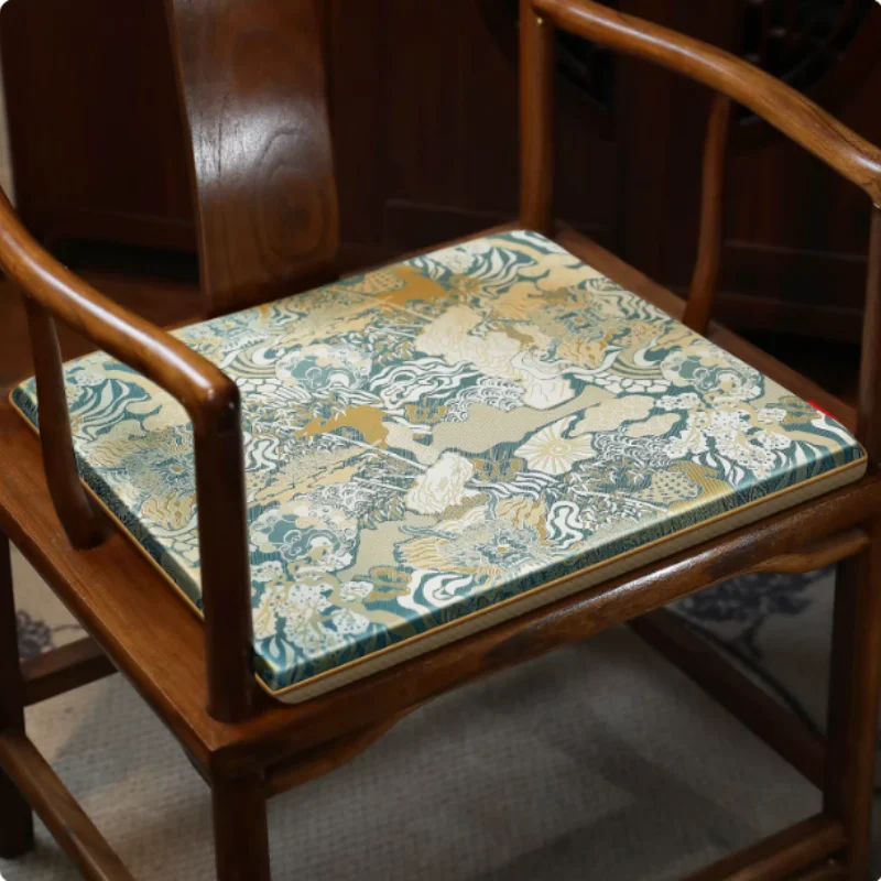 Traditional Chinese Style Chair Cushion Sponge Sofa Cushion Wooden Red Chair Cushion Can Washable Home Soft Seat Cushion