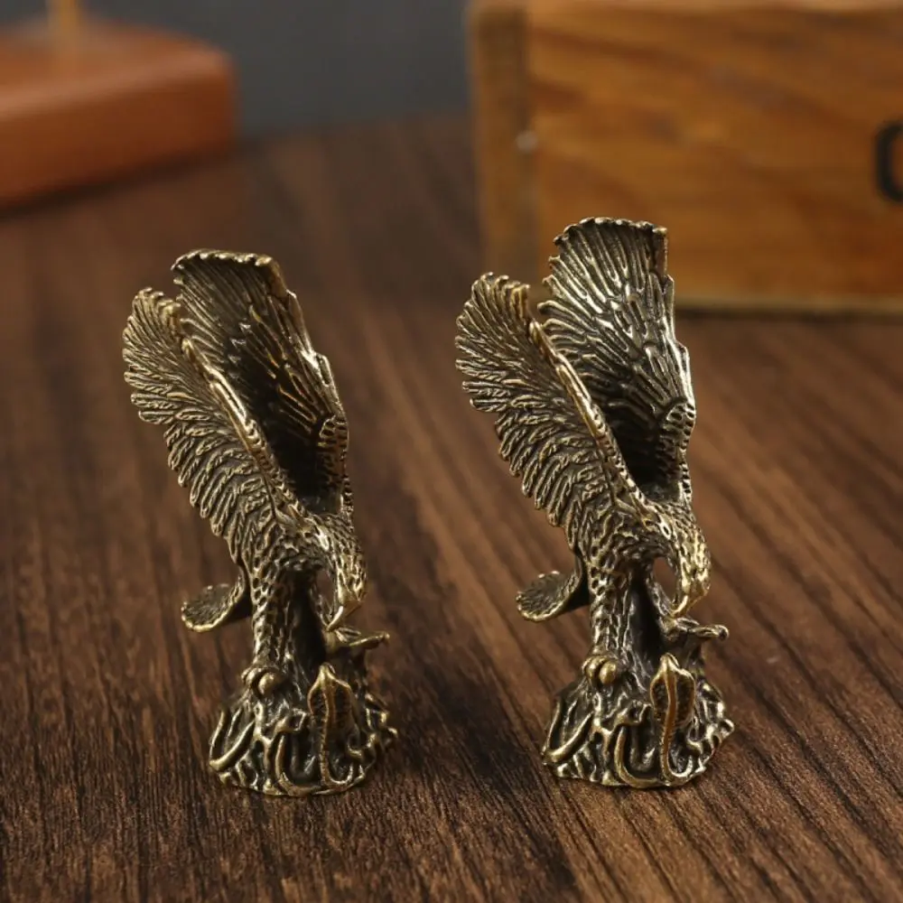 Creative Solid Brass Eagle Statue Animal 3D Simulation Eagle Wings Ornaments Small Eagle Ornaments Photo Props