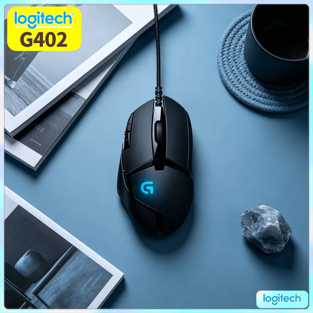 Logitech G402 Wired Gaming Mouse On‑Fly DPI Shift Max 4000DPI Desktop Long‑Time Computer Game Gear