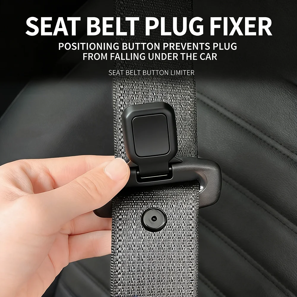 4Pcs Plastic Car Seat Belt Buckle Stop Buttons Seatbelt Stopper Spacing Limit Clips Fasteners for Vehicle Car Interior Parts